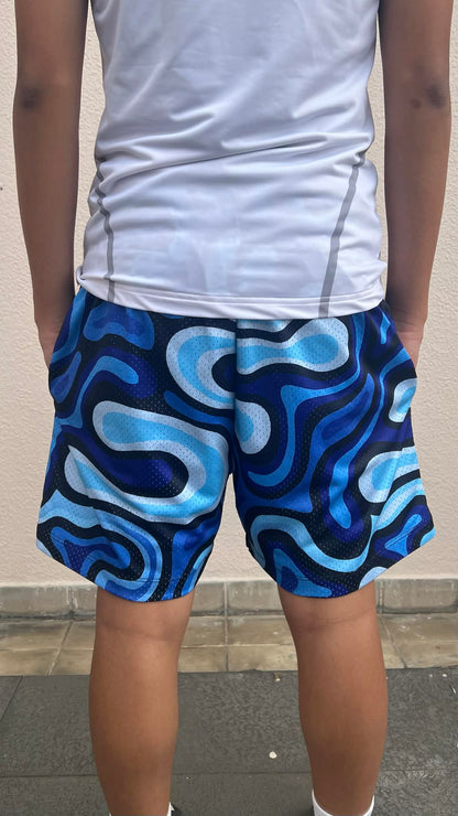 Camo Mesh Shorts (Blue)