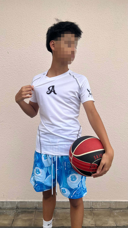 (White) Aezra Compression Shirts