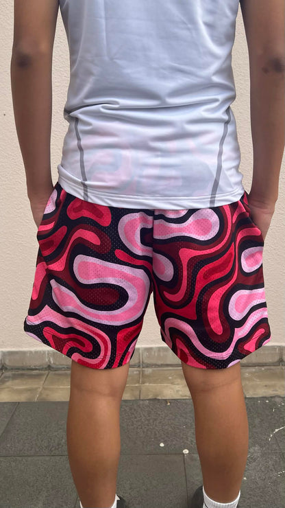 Camo Mesh Shorts (Red)